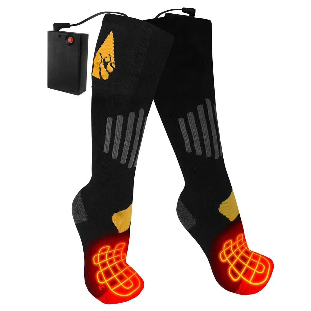 ActionHeat Cotton AA Battery Heated Socks - Black S/M