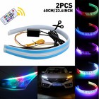 60CM RGB Dream Color Car LED Headlight Strip Light DRL Daytime Running Light