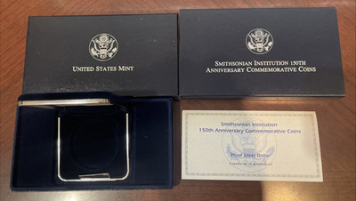 1996-P Smithsonian Institution 150th Anniversary (Box and COA only) - NO COIN