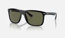 Ray-Ban Boyfriend Two Polished Black/Green Polarized 57 mm Sunglasses RB4547