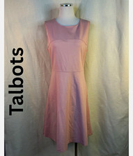 NWT Talbots Size 12 Blush Pink Sleeveless Fit & Flare Midi Dress Office Workwear