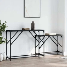 Nesting Console Table Black Engineered wood Compact