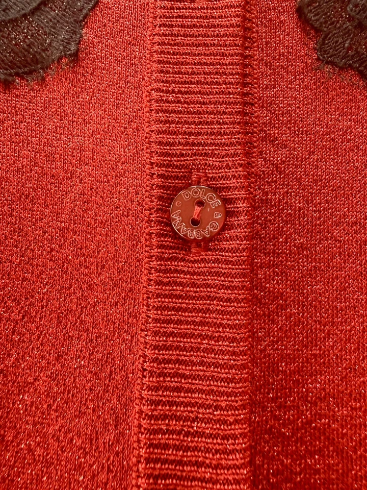 DOLCE & GABBANA  Seide Rot Spitze Cardigan IT 40 S Strickjacke  NP 850 Neu - Bild 4 von 4