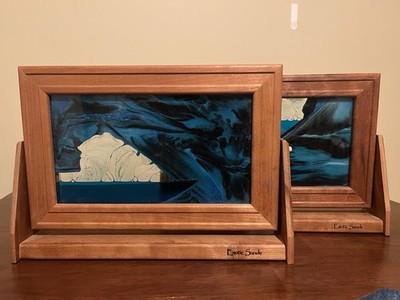 Two Exotic Sands Flip and Settle Blue Water Ocean Blue Sand Art Kit Beach Decor