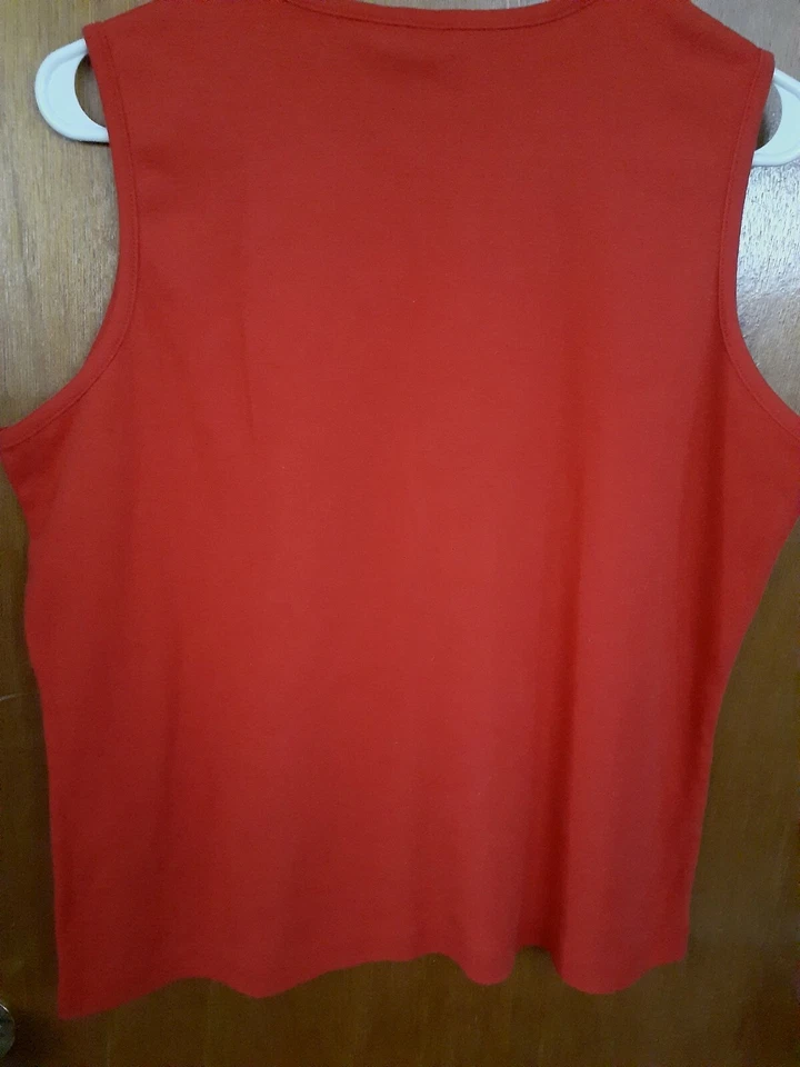 Jason Maxwell Womens Tank Top Embroidered Red Size XL Zebras Cotton Polyester  - Image 3 of 3