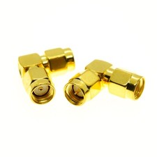 2pcs RF Connector SMA Male plug to RP-SMA Male Right angle Coaxial Coax Adapter
