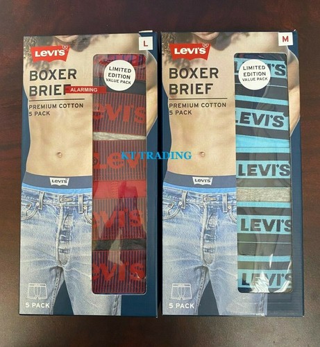 (5-Pack) LEVI'S BOXER BRIEF PREMIUM COTTON STRETCH Men Underwear LIMITED  EDITION | eBay