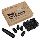 (16) ATV Lug Nuts Spline Locking Tuner M10x1.25, Black, for Honda Yamaha & More