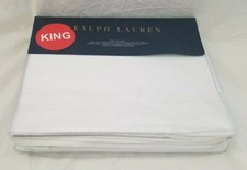 Ralph Lauren Katrine White King Flat Sheet 185 NIP