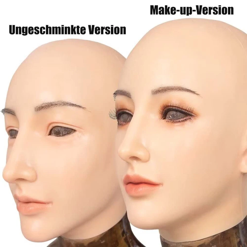 Silicone Female Mask Headwear Headgear Full Head Cover For Crossdresser Cosplay - Image 2 of 4