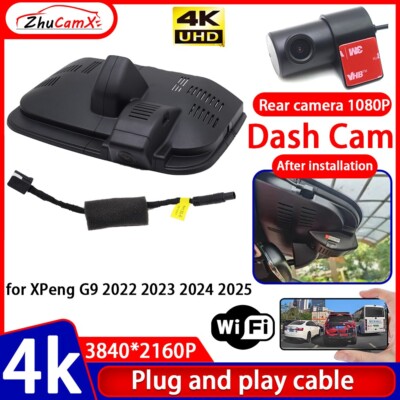 Plug and Play 4K 2160P Wifi DVR Dash Cam Camera for XPeng G9 2022 2023 2024 2025