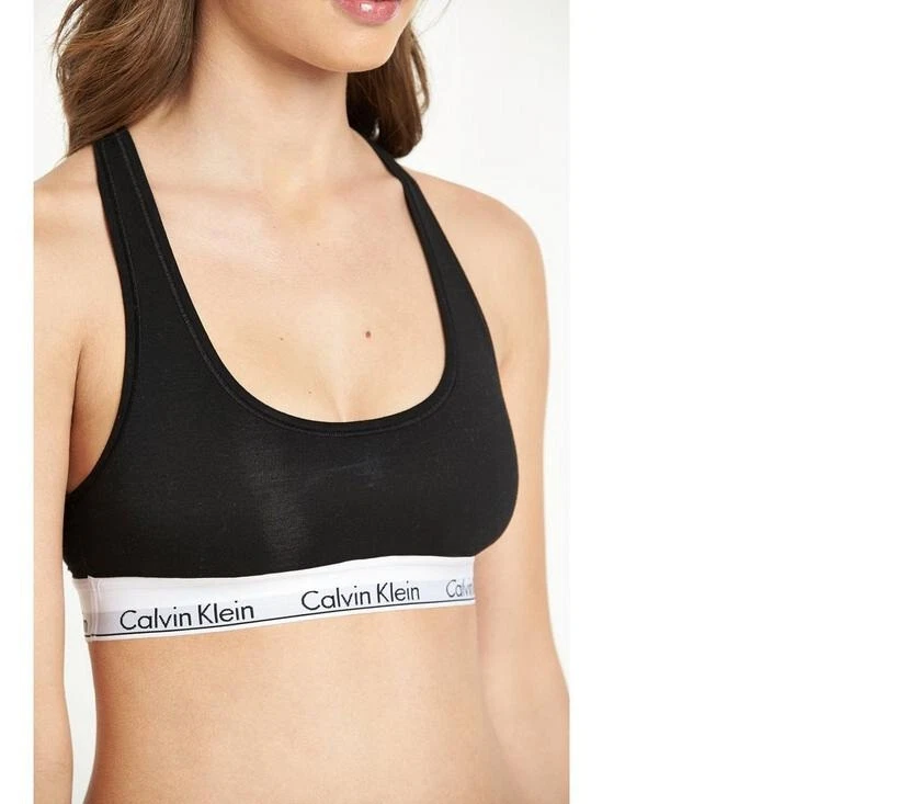 Calvin Klein Womens 3 Pack Sport Bras Bralettes Cross Back Underwears Cotton - Image 4 of 4