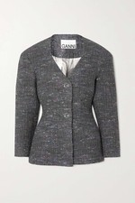 Ganni Recycled Wool-blend Bouclé Blazer Size Eu 40 /uk 12 Rrp £525