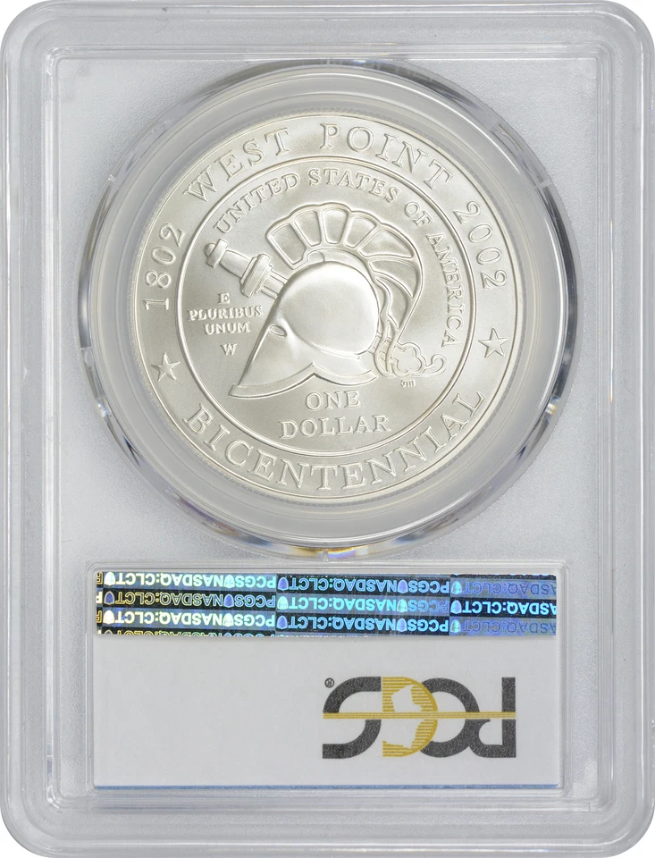 2002-W West Point Commemorative Dollar MS70 PCGS Mint State 70 - Image 2 of 2