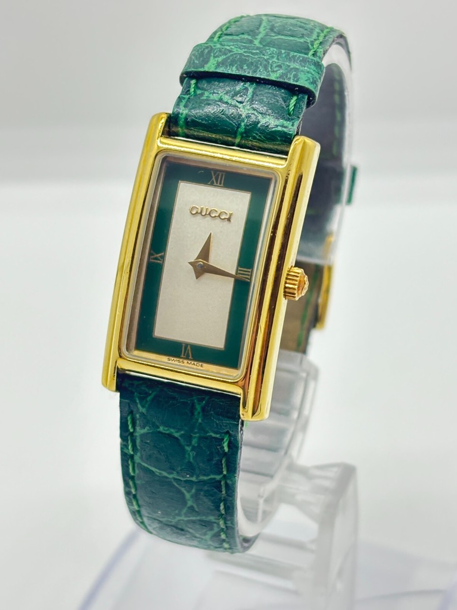 Exc+5 ] Gucci 2600L Green Gold Women's Quartz Watch Used Working F