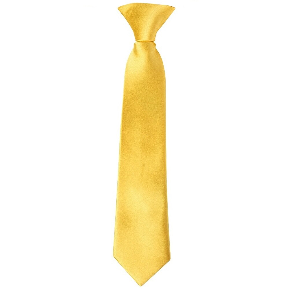 Plain Pre Tied Yellow Gold Satin Boys Tie Age 4-7 Kids Wedding Christening Prom