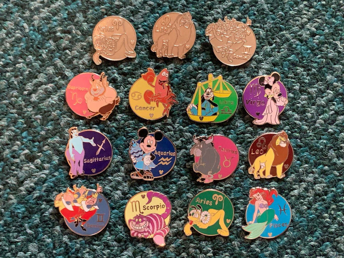 DISNEY PIN HIDDEN MICKEY ZODIAC ARIES ARIEL CHESHIRE CAT CHASERS