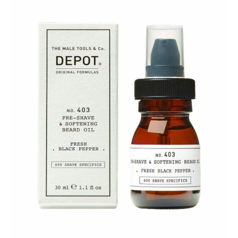 Olio Rasatura Uomo DEPOT no.403 Pre-Shave Softening Beard Oil 30ml Black Pepper