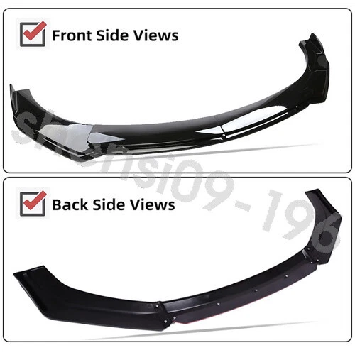 Glossy Front Bumper Lip Spoiler Splitter +Strut Rods For LEXUS CT200H 2014-2017 Foto 3 de 4