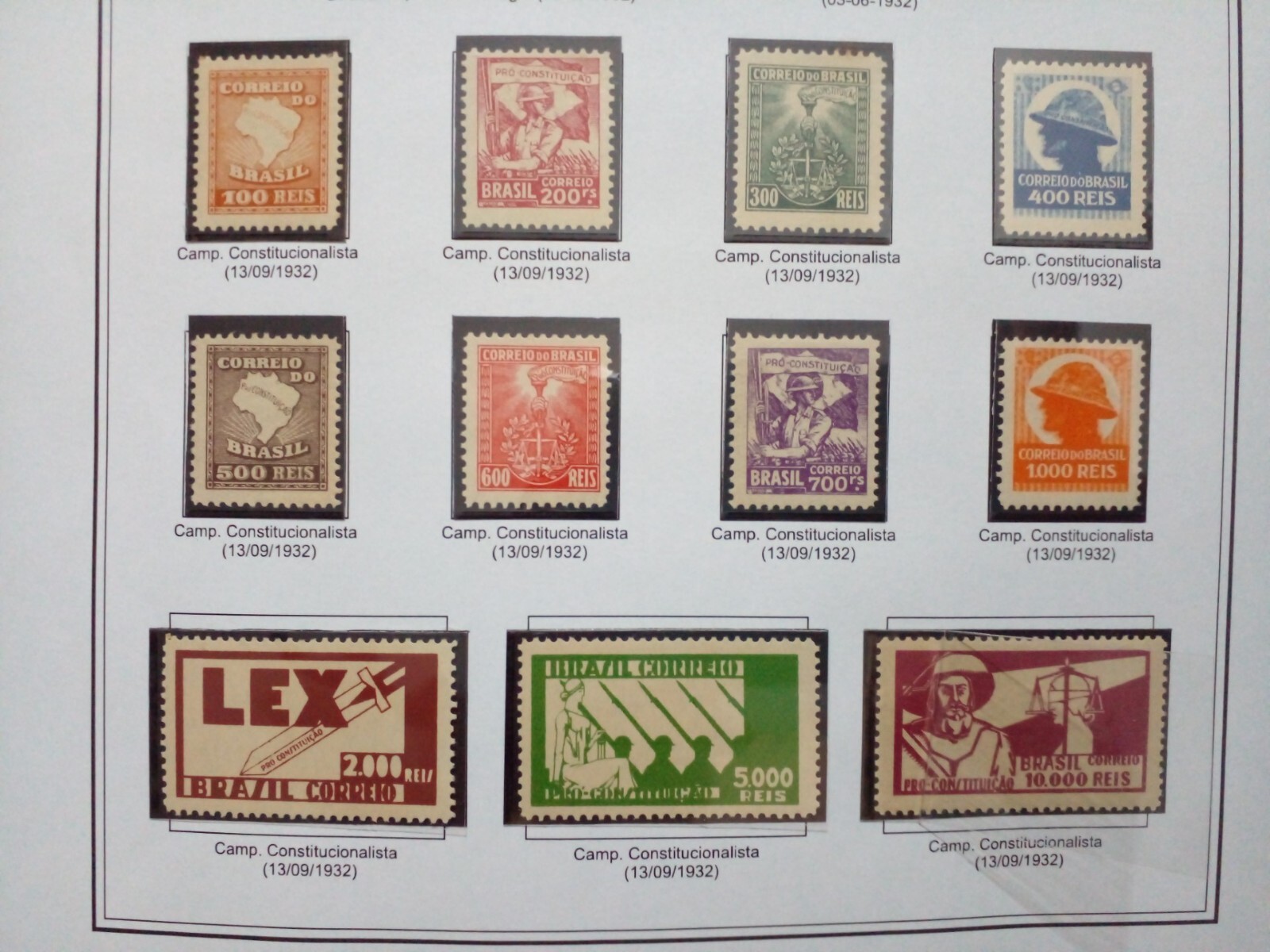 Brasil. Ano completo de 1932. Selos Novos.