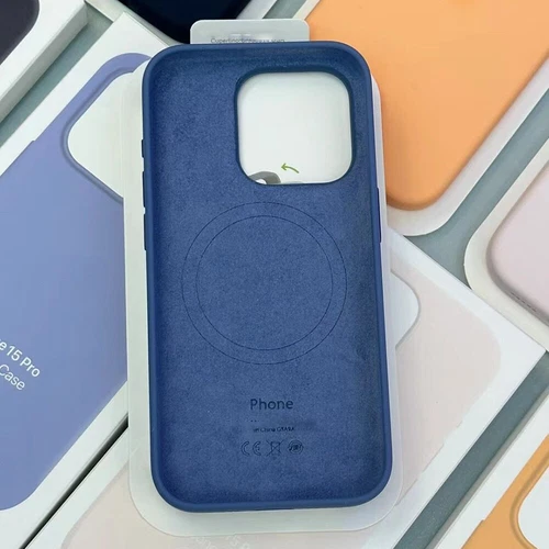 Custodia in silicone con cover MagSafe per iPhone 16 15 14 13 Pro Max 15 Plus 15 Pro - Foto 17 di 77