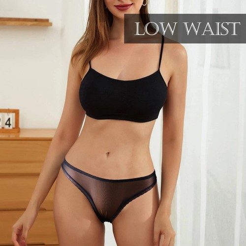 Women's Sexy Mesh Sheer Thong Ultra-thin Panties See-through Lingerie Panties - Picture 4 of 60