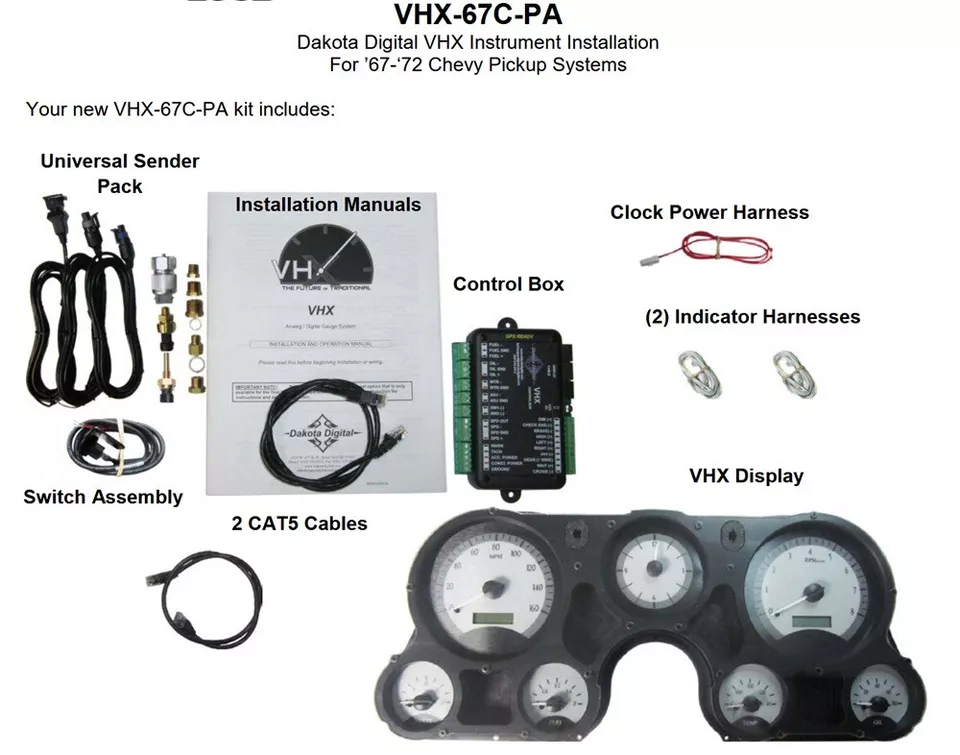 Dakota Digital 1967-72 Chevy Pickup Truck Gauges Kit Analog Clock VHX-67C-PA-S-R - Изображение 4 из 4