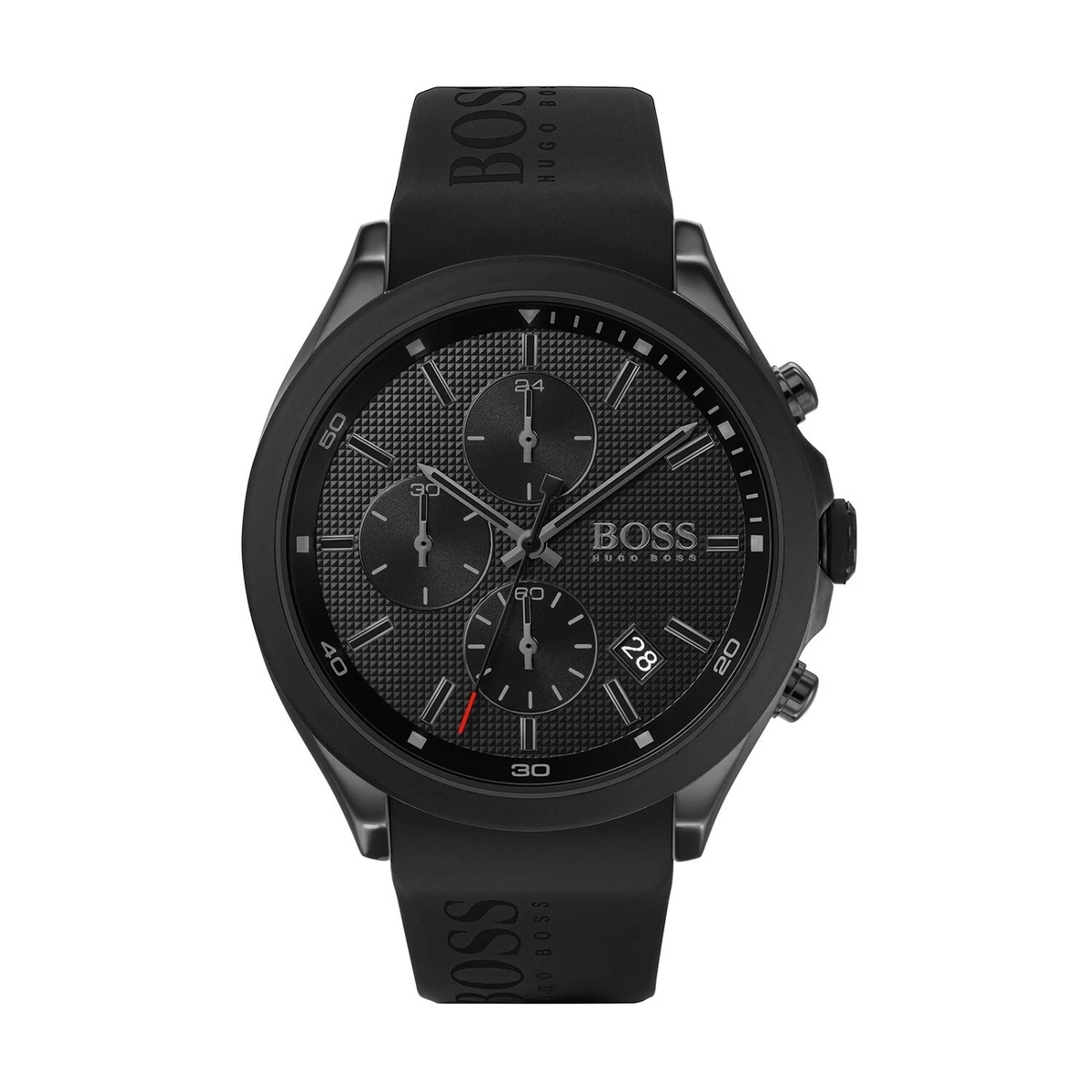 NEW BOSS MENS WATCH BLACK DIAL & RUBBER BLACK STRAP HB1513720 