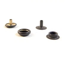Snap Fasteners, Black Oxide w/ Extended Length Posts for Thicker Fabrics 10 Pc.