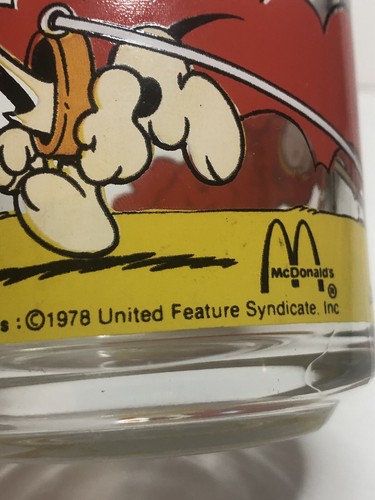 "Taza de vidrio Garfield & Otis 1978 de colección McDonalds ""Usa a tus amigos sabiamente" - Imagen 3 de 7