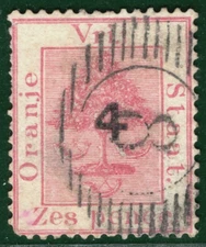 South Africa ORANGE FREE STATE OVS QV SG.12 Stamp 4d/6d *4* Surcharge XBLUE128