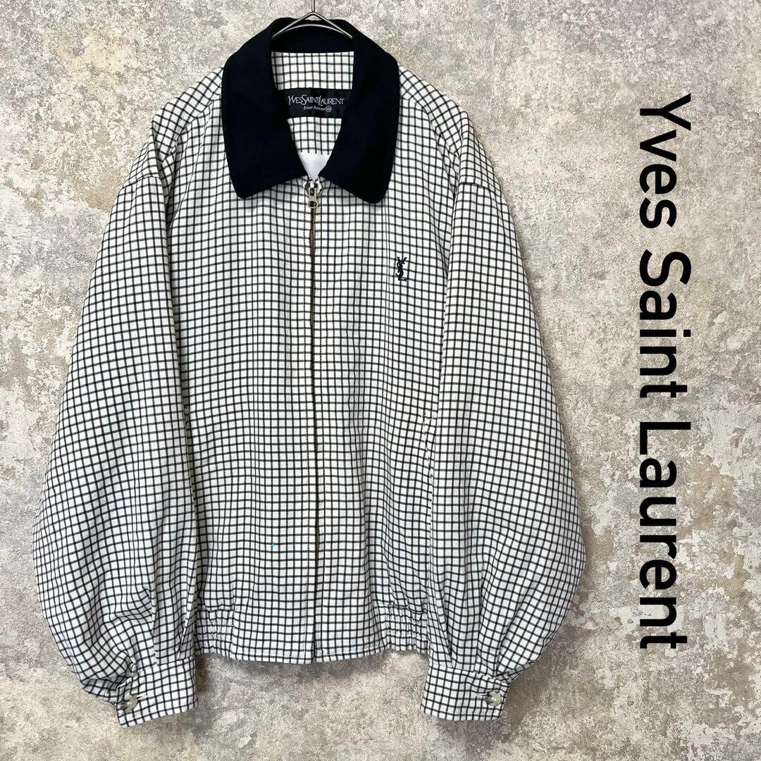 Yves Saint Laurent Swing Top Blouson Giacca Modello Check Uomo Taglia M Usatoone