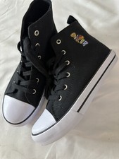 POLO Ralph Lauren Black HAMPTYN HI II Bear Sneakers Shoes Kid GS Size 2 Junior