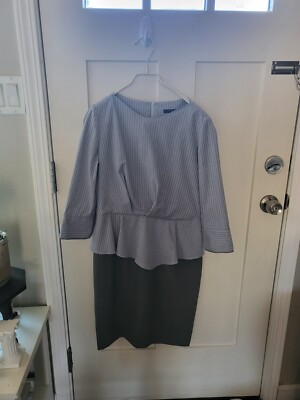 peplum grey dress self-portrait - Grey Peplum Knit Midi Dress main image 0