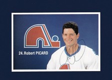Robert Picard signed Quebec Nordiques team issued hockey postcard