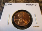 1953-D LINCOLN WHEAT CENT GEM BU HIGH GRADE RED    44