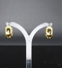 333/8 Kt Gelbgold Creolen, 2 weiße Diamanten, ca. 0,04 ct, guter Zustand