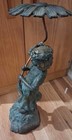 Outdoor/Indoor Bronze/Metal Fountain Verdigras Patina Little Girl w/Umbrella — photo 6