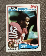 1982 Topps - Ronnie Lott #486 (RC) San Francisco 49ers Rookie Card. rookie card picture