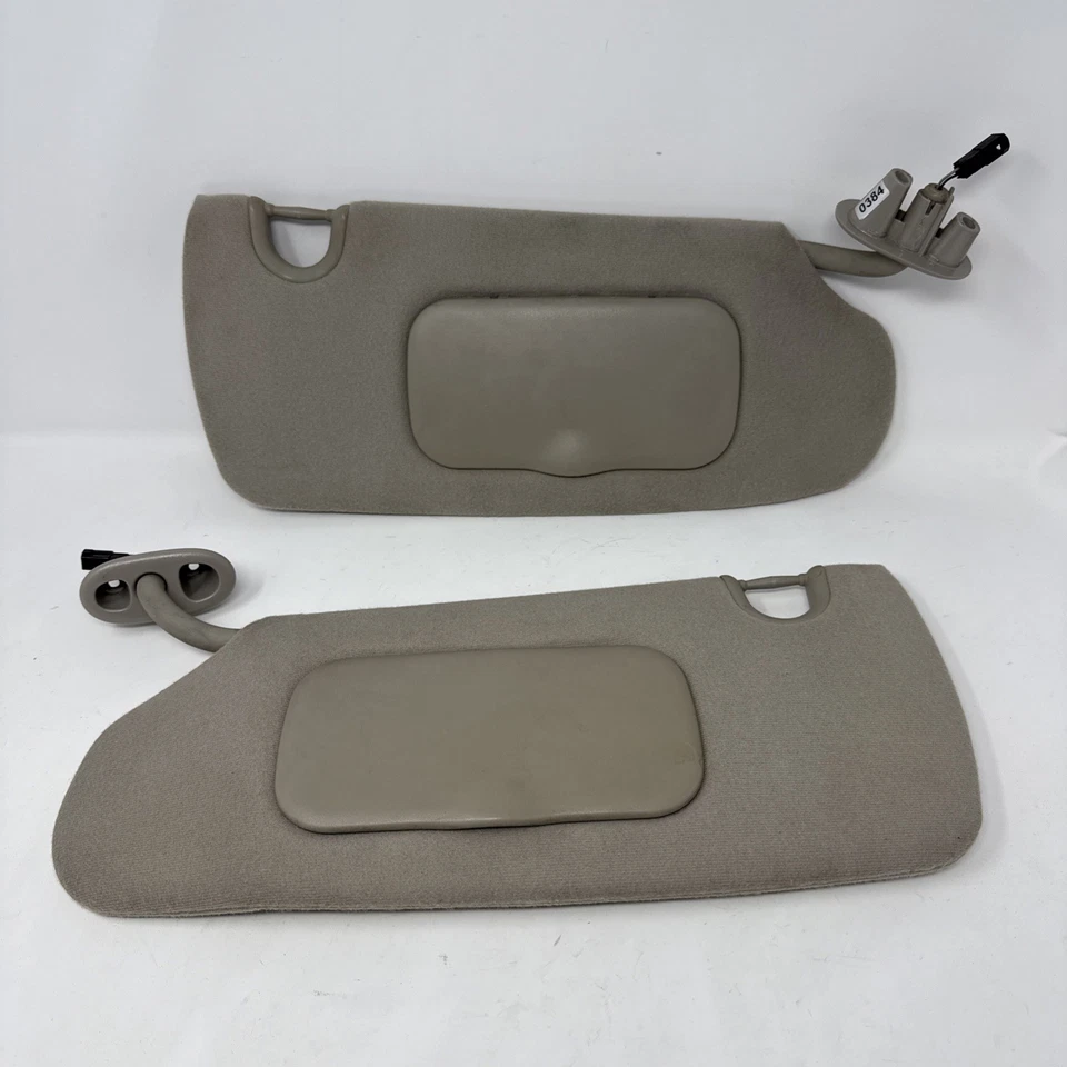 2001-2003 Dodge Durango Driver Passenger Side Sun Visor Pair Set Lighted Cloth - Image 2 of 4