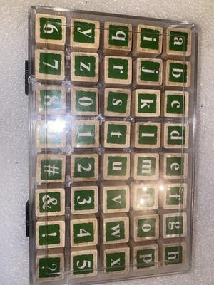 Holz Alphabet Buchstaben Stempel Set Zahlen Symbole in Box