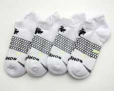 4 Pairs BOMBAS Women's All performances Ankle Socks Cushion Size Med White