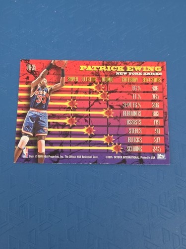 1994-95 Hoops Hoops Power #PR-35 Patrick Ewing Knicks BASKETBALL Card 2H - Picture 2 of 2