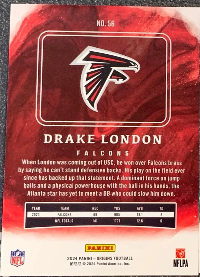 2024 Panini Prizm Origins Red Drake London 48/149 - Image 2 of 2