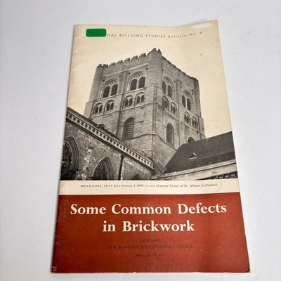 Her Majesty's Stationery Office Some Common Defects in Brickwork Brochure HMSO