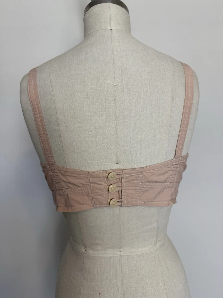 Sujetador bala vintage años 40 rosa algodón punto cono palangre pin-up burlesque 34F Foto 4 de 4