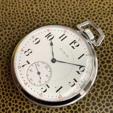 1921 Elgin Grade 345 12S 17 Jewels Pocket Watch - Mint  Serviced