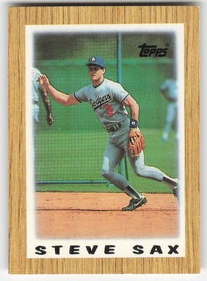 1987 Topps Major League Leaders Minis Steve Sax #15 Los Angeles