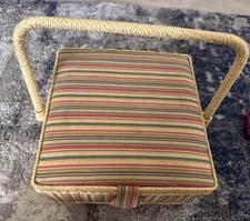 Vintage Sewing Basket Caddy with Accessories Sewing Box Sewing Supplies Lot