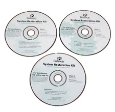 Gateway System Restoration Kit Version 3 CD DVD Complete 3 Disk Restore